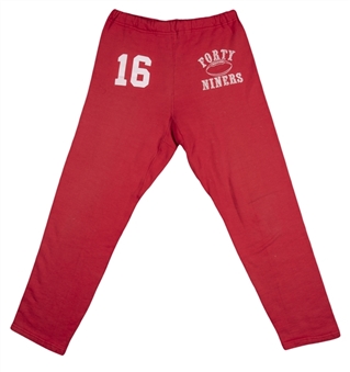 1987-90 Joe Montana Practice Used San Francisco 49ers Sweatpants -(MEARS)